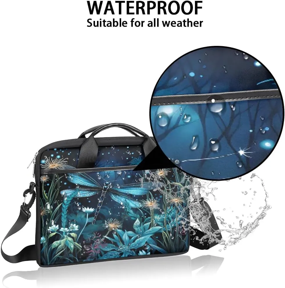 Boho Dragonflies Flowers 15 Inch Laptop Bag Laptop Shoulder Bag Computer Cases for Laptops or Tablets