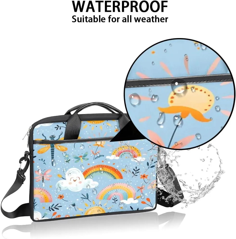 Boho Dragonflies Flowers 15 Inch Laptop Bag Laptop Shoulder Bag Computer Cases for Laptops or Tablets