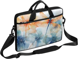 Boho Dragonflies Flowers 15 Inch Laptop Bag Laptop Shoulder Bag Computer Cases for Laptops or Tablets