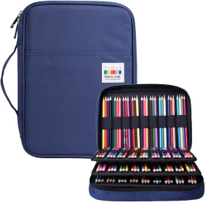 BOMKEE Coloring Pencil Case 220 Slots Pencils/Gel Pens Organizer Waterproof Travel Case Zipper Carrying Portable Pencil Markers Pen Holder Bag for Painter Writers