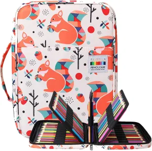 BOMKEE Coloring Pencil Case 220 Slots Pencils/Gel Pens Organizer Waterproof Travel Case Zipper Carrying Portable Pencil Markers Pen Holder Bag for Painter Writers