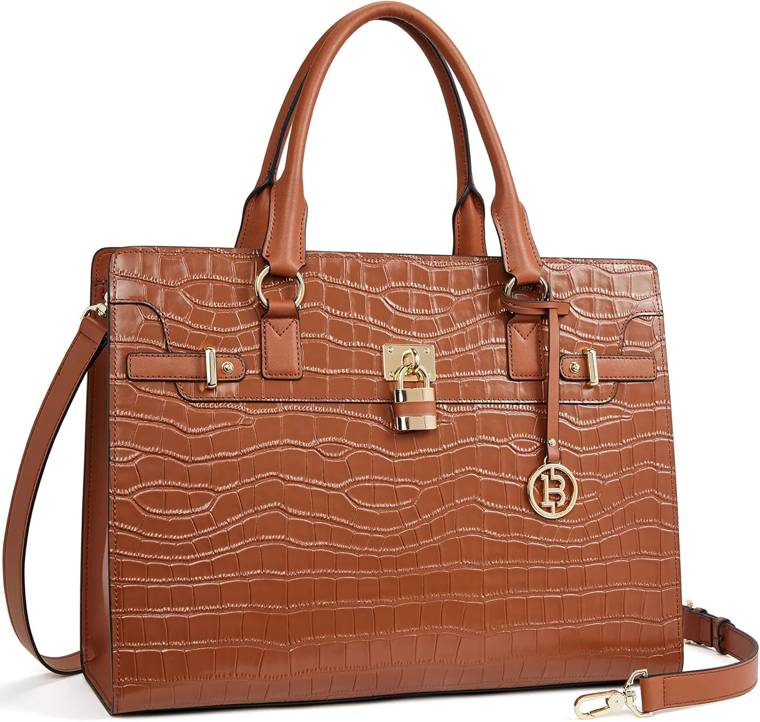 BOSTANTEN Briefcase for Women 15.6 inch Leather Laptop Bag Vintage Slim Lawyer Business Bag Stylish Work Purse