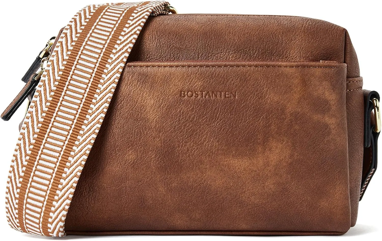 BOSTANTEN Laptop Tote Bag for Women Work Bag Professional 15.6 inch Leather Briefcase Business Office Purse Shoulder Bag and Small Crossbody Purse for Women Triple Zip Cell Phone Leather Shoulder Han