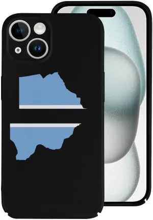 Botswana Flag Map Shockproof Scratch PC Phone Cover Compatible with iPhone 15 Plus Pro Pro Max Slim Case