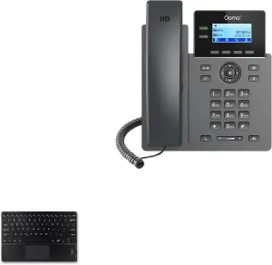 BoxWave Keyboard Compatible with Ooma 2602 IP Phone - SlimKeys Bluetooth Keyboard with Trackpad, Portable Slim TouchPad - Jet Black