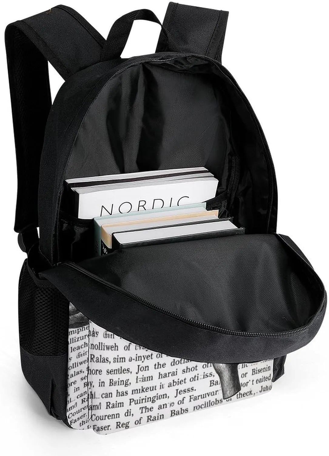 Brain Structure Backpack Polyester Anti-Theft Multipurpose Bookbag Large Capacity Laptop Book Bag Rucksack With Side Pockets
