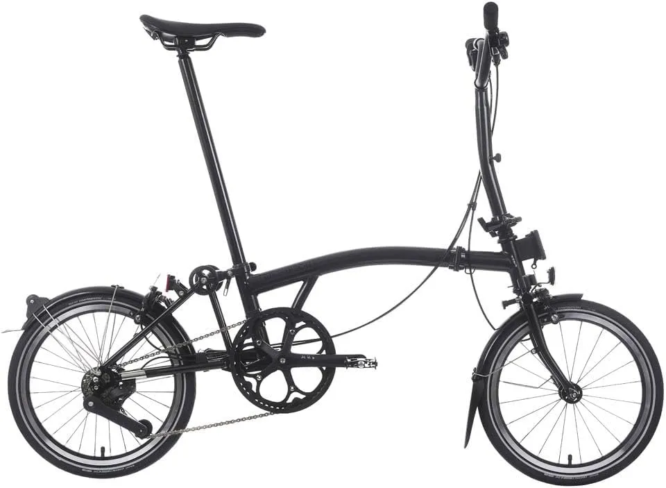 Brompton Superlight Folding Commuter Bike P Line 4-Speed | Compact Urban Bike for Adults, Titanium Rear Frame