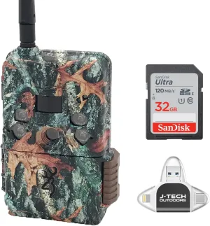 Browning Defender Wireless Pro Scout Cellular Trail Game Camera (Verizon) Bundle Includes 32GB Memory Card and J-TECH USB Memory Card Reader Compatible with iPhone/iPad/Android (18MP) | BTCDWPS-VZW