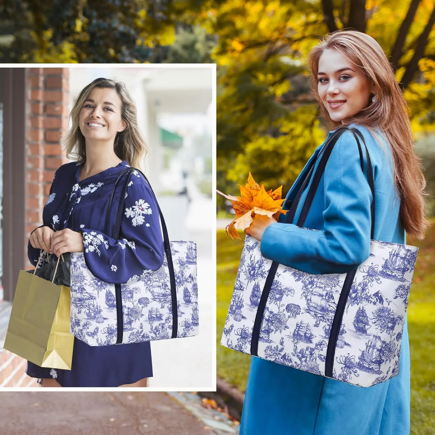 BUG Lightweight Women Laptop Tote Bag for Work, Casual Handbag for Travel Beach College Teacher