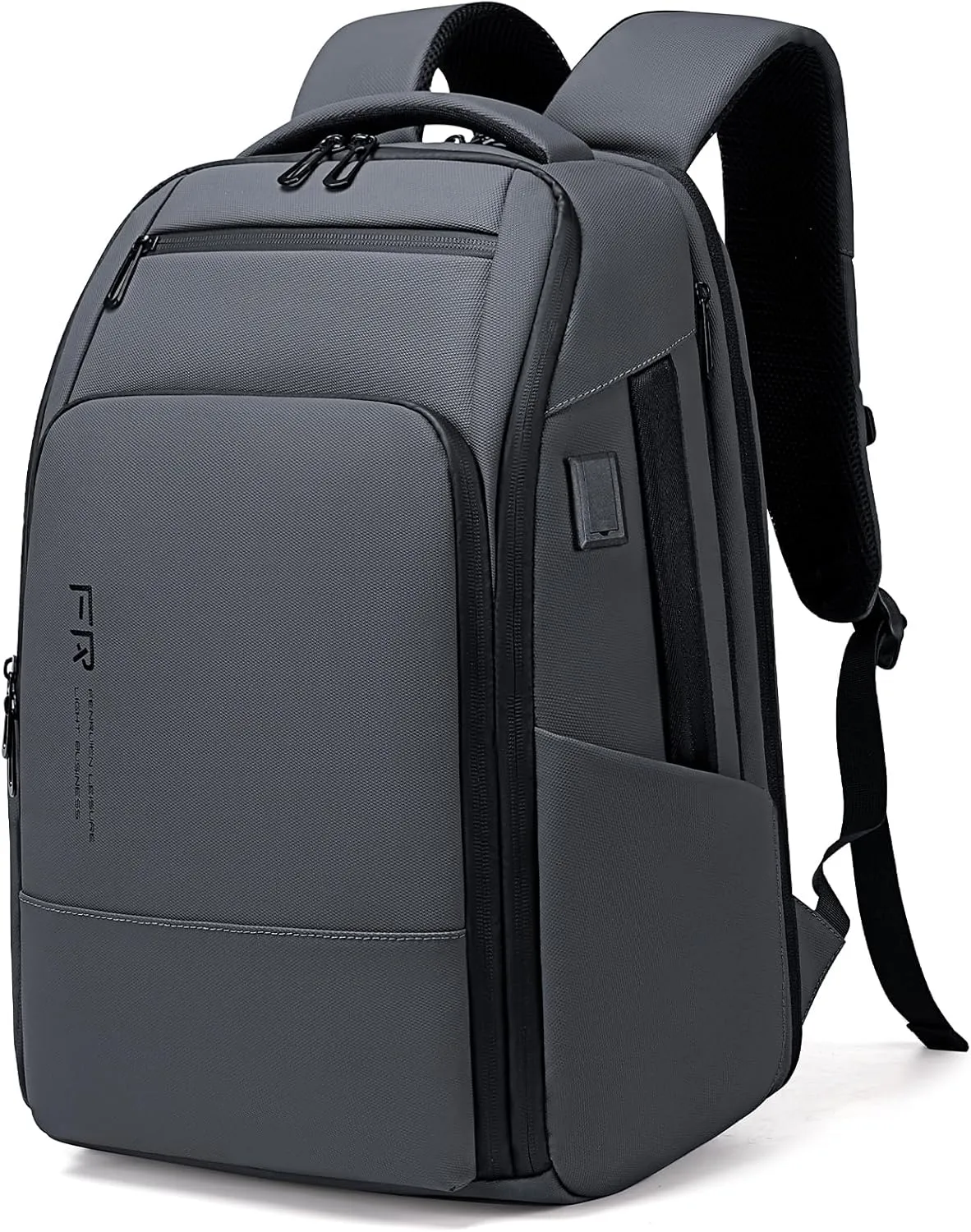 Business Laptop Backpack, Expandable Water Resistant 17 Inch Computer Backpack for Men with USB Port, Mens Carry on Travel Laptop Bag for Work/College, Grey