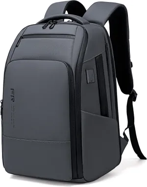 Business Laptop Backpack, Expandable Water Resistant 17 Inch Computer Backpack for Men with USB Port, Mens Carry on Travel Laptop Bag for Work/College, Grey