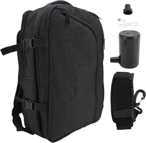 Business Vacuum Backpack with Pump Expandable 36-55L Large Capacity Backpack with Wet Dry Separation Shoe Compartment Luggage Strap for Travel