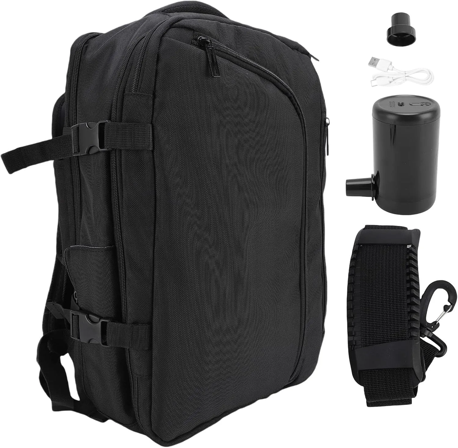 Business Vacuum Backpack with Pump Expandable 36-55L Large Capacity Backpack with Wet Dry Separation Shoe Compartment Luggage Strap for Travel
