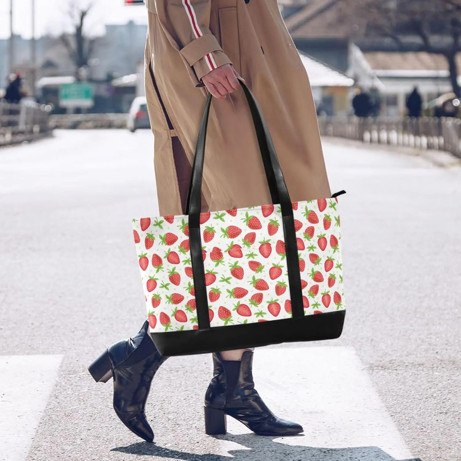 Butterflies Laptop Tote Bag for Women Travel Work Bag Handbags Purse Canvas Teacher Tote Bags with Zipper