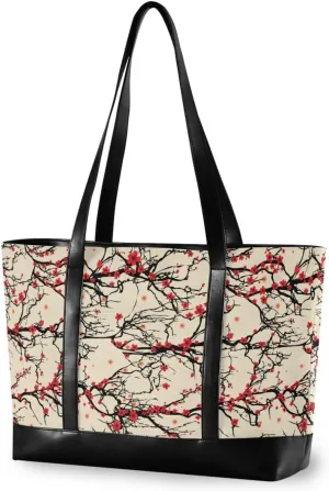 Butterflies Laptop Tote Bag for Women Travel Work Bag Handbags Purse Canvas Teacher Tote Bags with Zipper