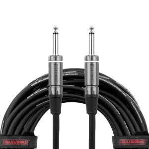by Gator Cases Composer Series Deluxe 10 Foot Straight to Straight Guitar Instrument Cable, (GCWC-INS-10)