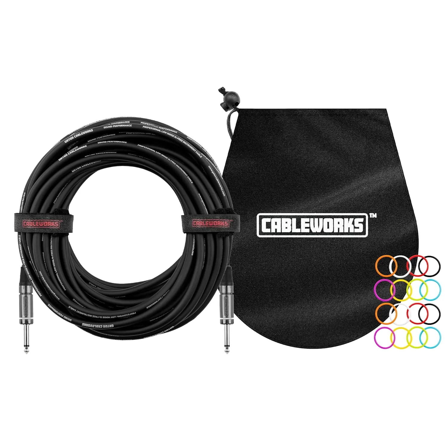 by Gator Cases Composer Series Deluxe 10 Foot Straight to Straight Guitar Instrument Cable, (GCWC-INS-10)
