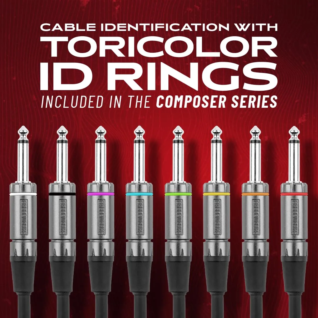 by Gator Cases Composer Series Deluxe 10 Foot Straight to Straight Guitar Instrument Cable, (GCWC-INS-10)