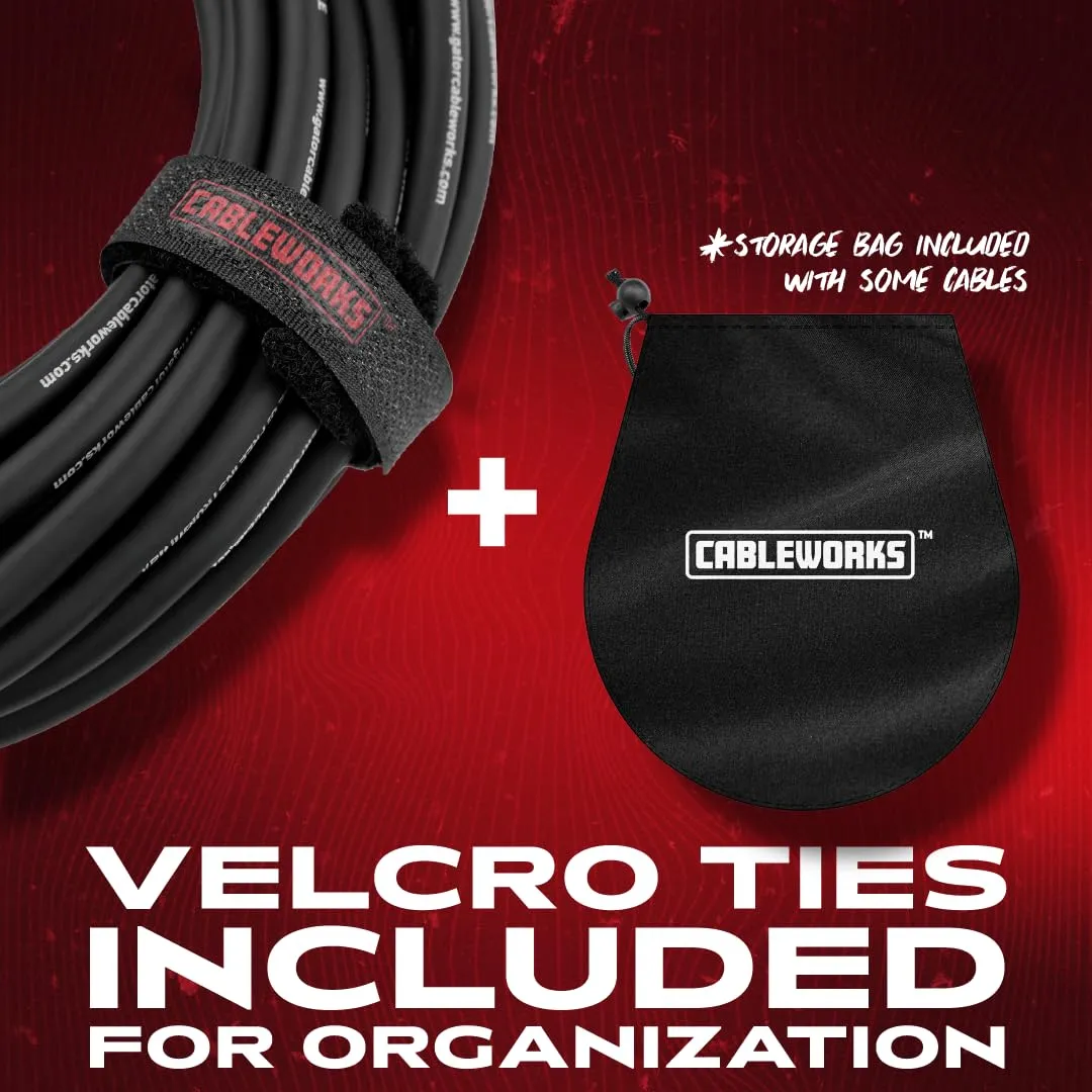 by Gator Cases Composer Series Deluxe 10 Foot Straight to Straight Guitar Instrument Cable, (GCWC-INS-10)