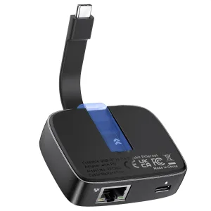 Cable Matters USB C to 2.5 Gigabit Ethernet Adapter with 100W Charging (2.5g Ethernet to USB C Adapter) -Compatible with Thunderbolt 4, MacBook Pro, XPS, Surface Pro, Not Support Android or Chromecast