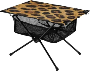 Camping Table Lightweight Portable Folding Table with Mesh Storage Net Skin Tiger Ideal for Camping Hiking Beach Picnic Travel Backyard