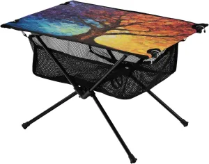 Camping Table Lightweight Portable Folding Table with Mesh Storage Net Tree Colour Ideal for Camping Hiking Beach Picnic Travel Backyard