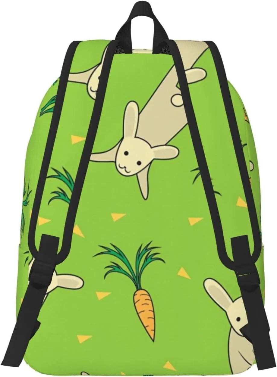 Canvas Casual Backpack Laptop Bag Suitable for Travel Office Outdoor Sports Men and Women Turnip Rabbit