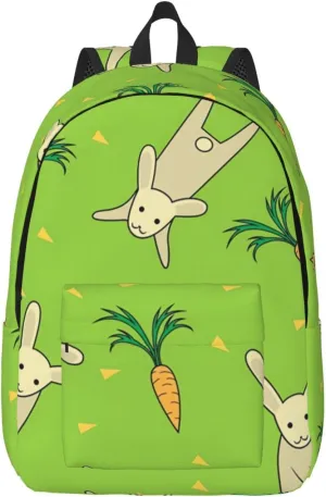 Canvas Casual Backpack Laptop Bag Suitable for Travel Office Outdoor Sports Men and Women Turnip Rabbit