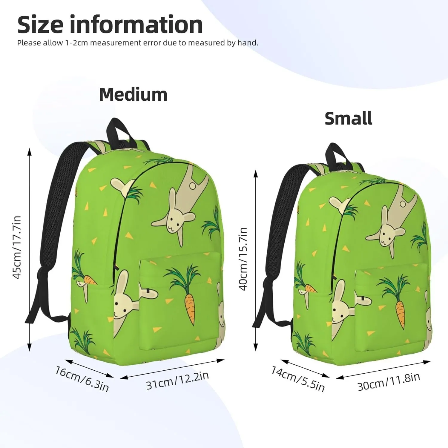 Canvas Casual Backpack Laptop Bag Suitable for Travel Office Outdoor Sports Men and Women Turnip Rabbit
