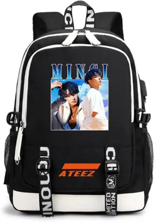 Canvas Korean Backpack Daypack Laptop Bag Student Rucksack School Bag with USB port 3