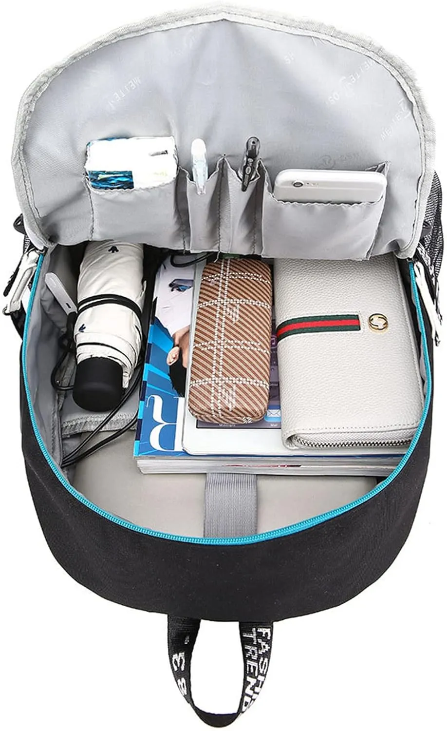 Canvas Korean Backpack Daypack Laptop Bag Student Rucksack School Bag with USB port 3