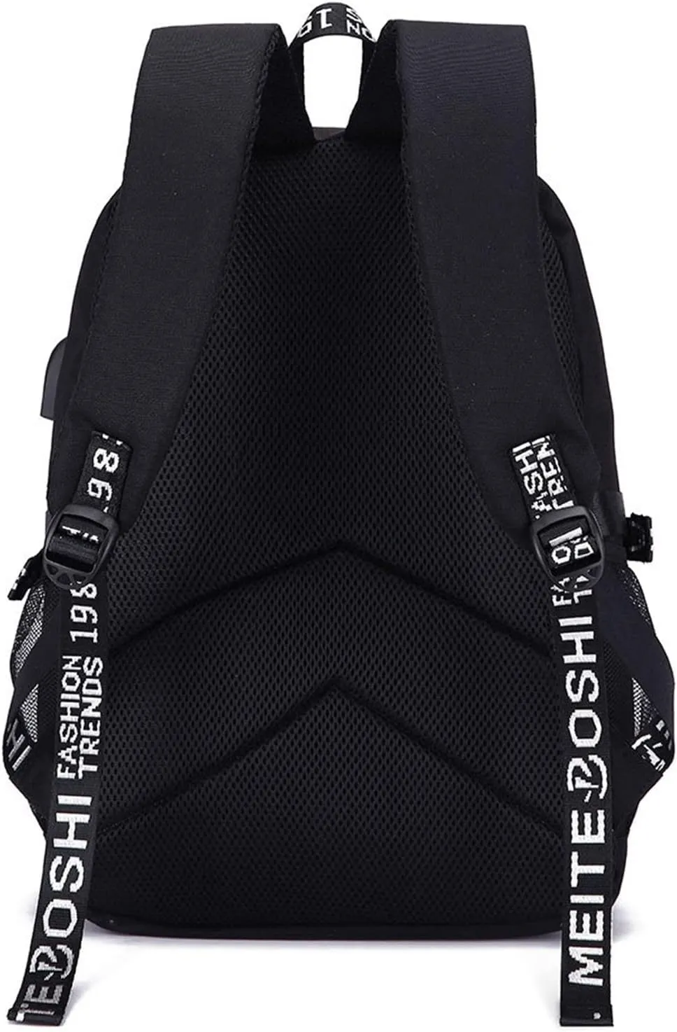 Canvas Korean Backpack Daypack Laptop Bag Student Rucksack School Bag with USB port 3