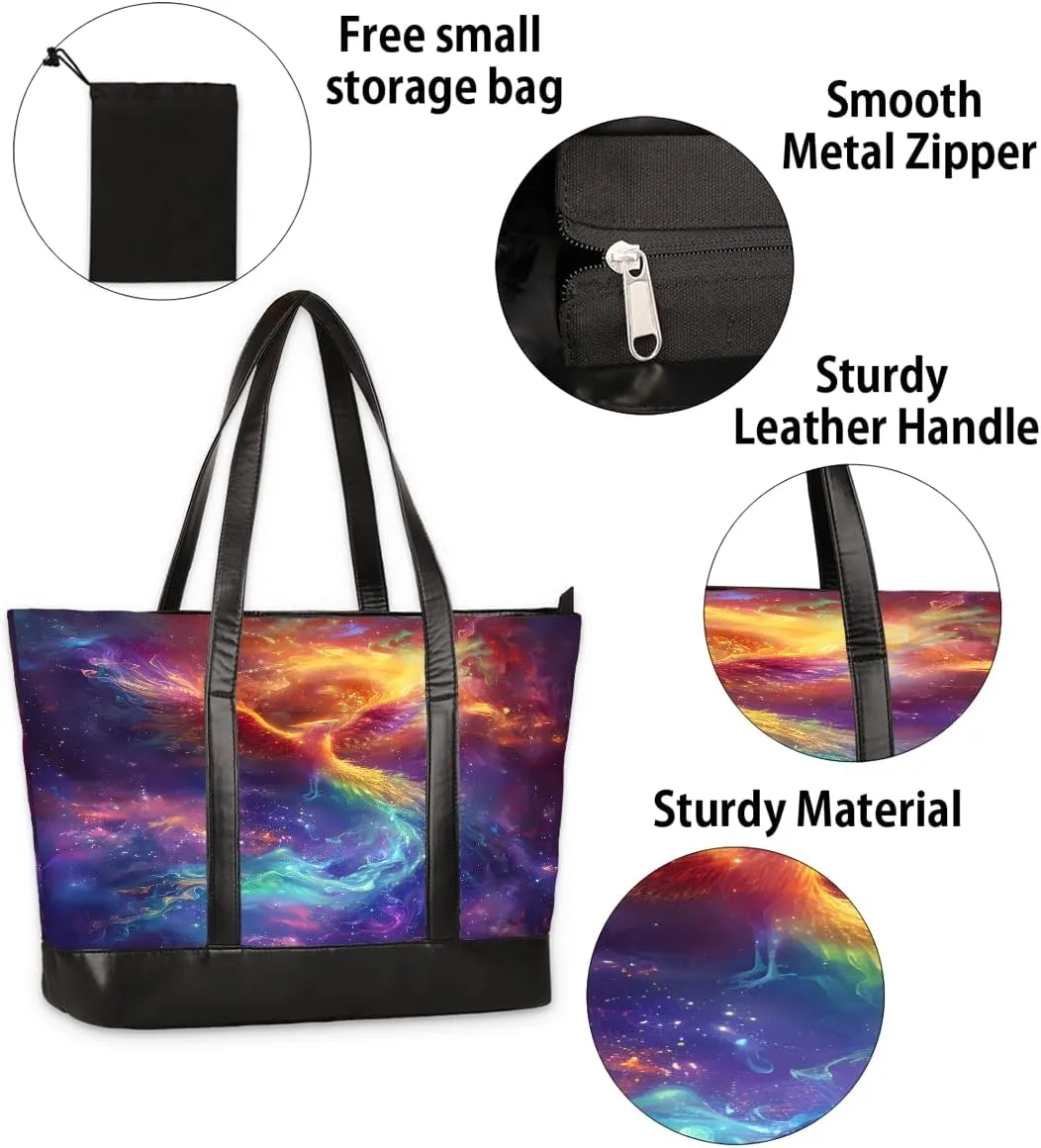 Canvas Laptop Tote Bag for Women Animal Swan Love Heart 15.6 Inch Large Capacity Computer Bag