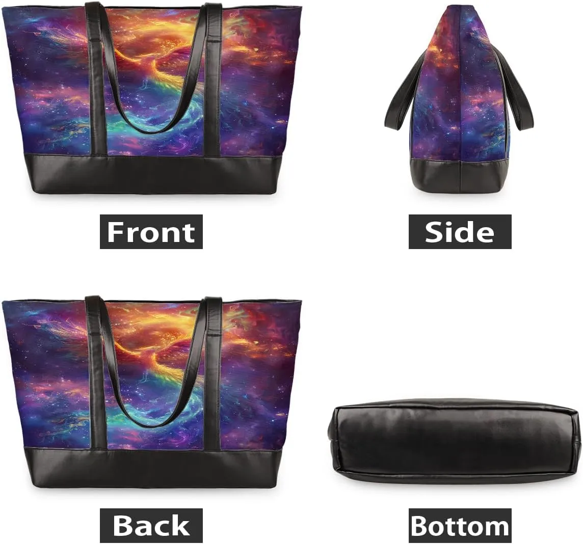 Canvas Laptop Tote Bag for Women Animal Swan Love Heart 15.6 Inch Large Capacity Computer Bag