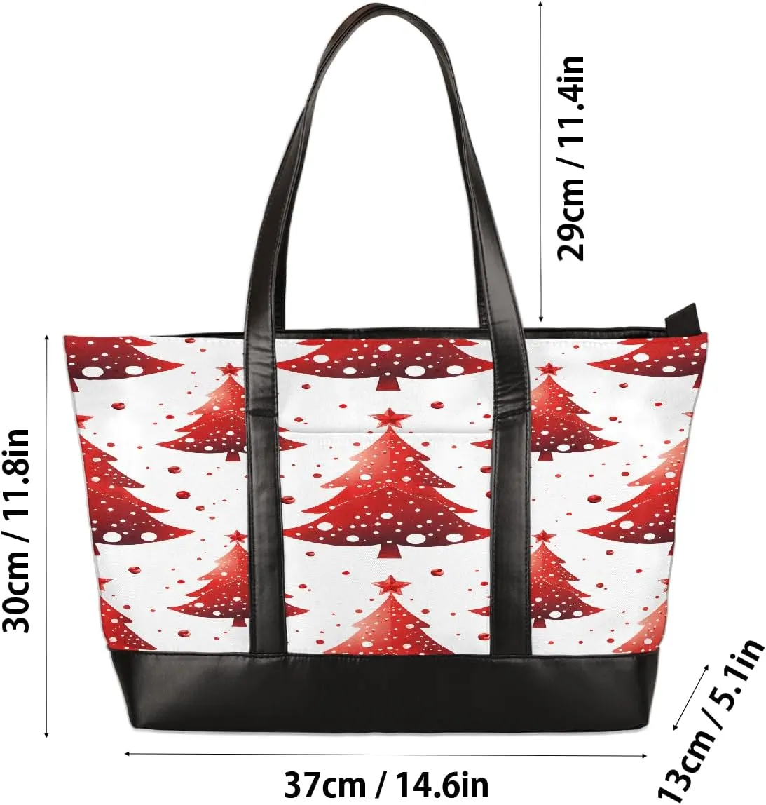Canvas Laptop Tote Bag for Women Animal Tree Black 15.6 Inch Large Capacity Computer Bag