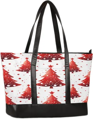Canvas Laptop Tote Bag for Women Animal Tree Black 15.6 Inch Large Capacity Computer Bag
