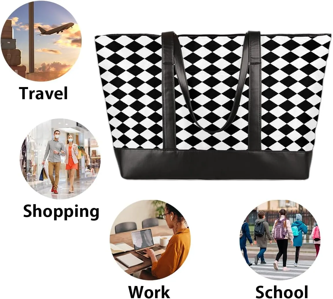 Canvas Laptop Tote Bag for Women Bee Honey Animal Cute 15.6 Inch Large Capacity Computer Bag
