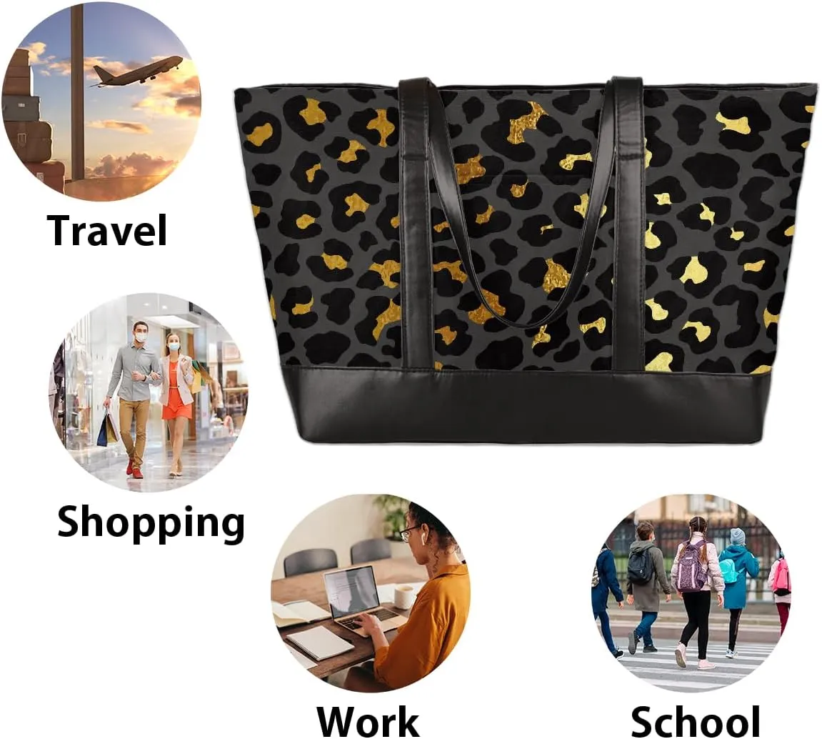 Canvas Laptop Tote Bag for Women Flower Sunflowers Flag 15.6 Inch Large Capacity Computer Bag