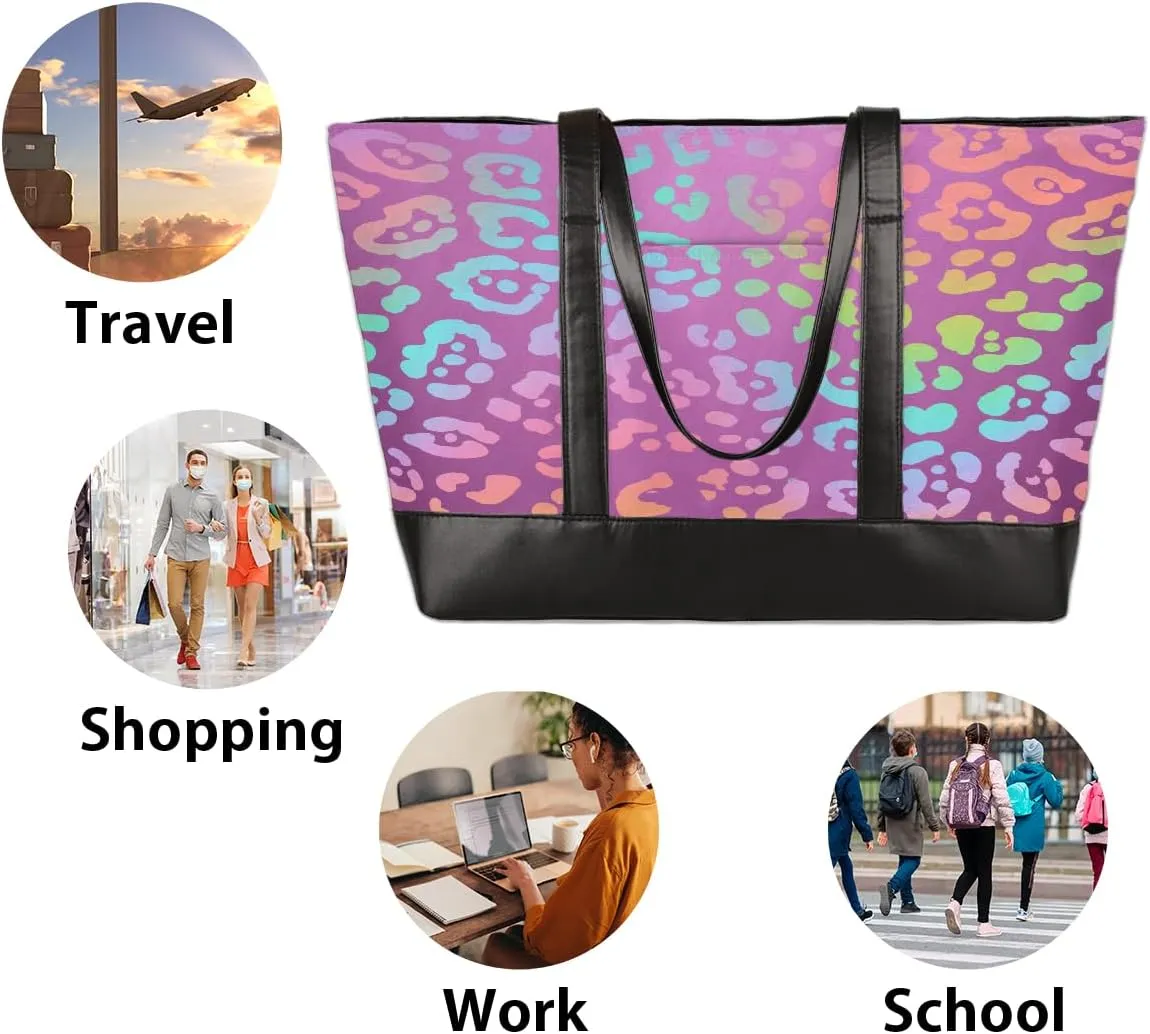 Canvas Laptop Tote Bag for Women Flower Sunflowers Flag 15.6 Inch Large Capacity Computer Bag