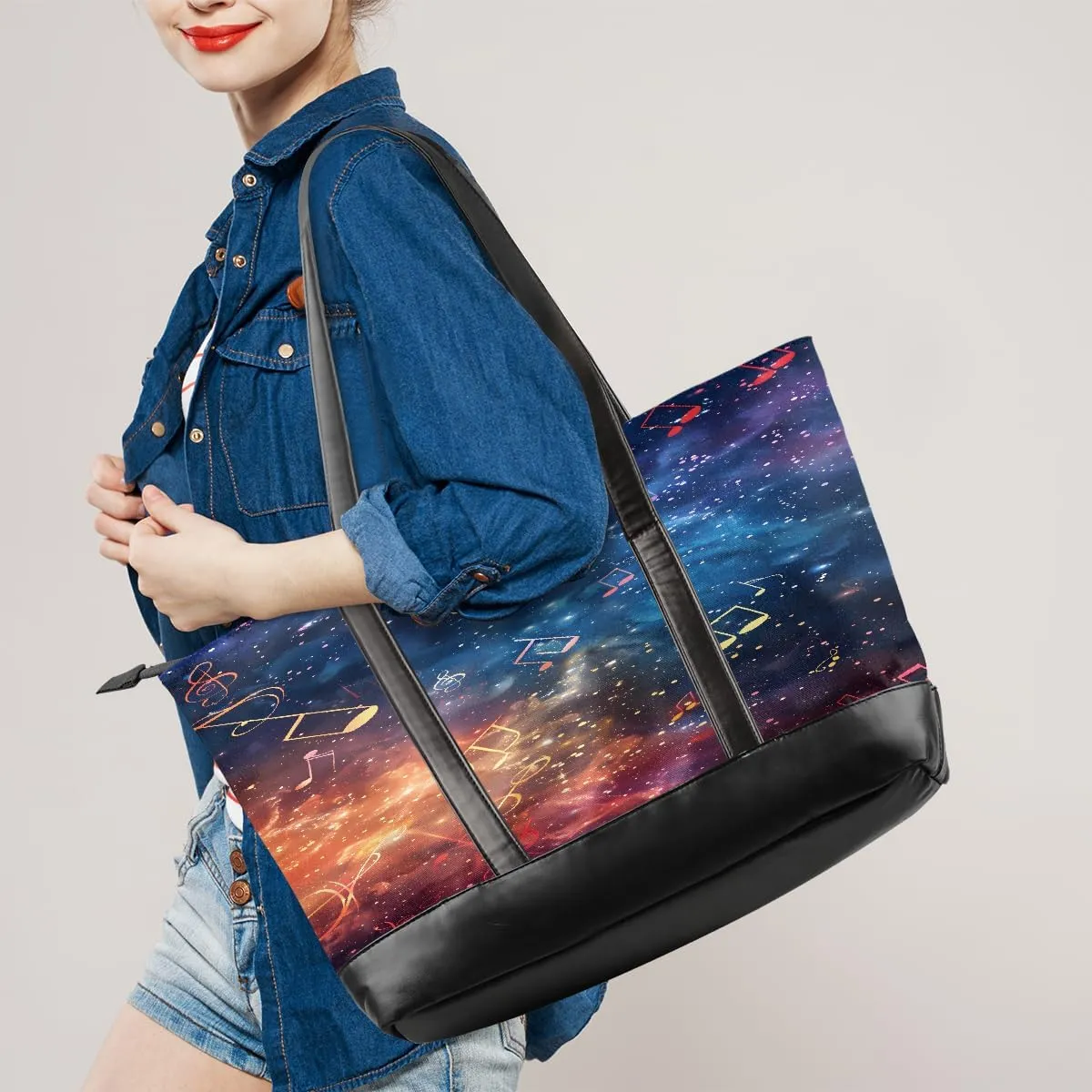 Canvas Laptop Tote Bag for Women Fruit Lemon Yellow Realistic 15.6 Inch Large Capacity Computer Bag