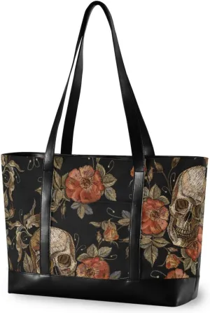 Canvas Laptop Tote Bag for Women - Work & Travel with Zipper