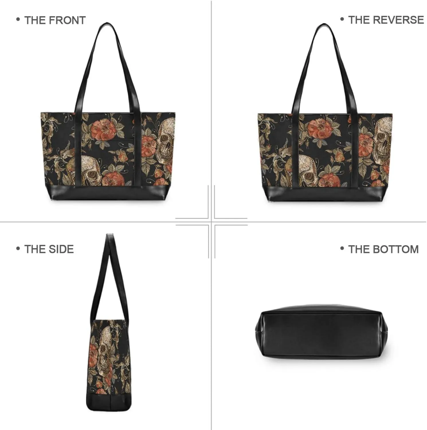 Canvas Laptop Tote Bag for Women - Work & Travel with Zipper