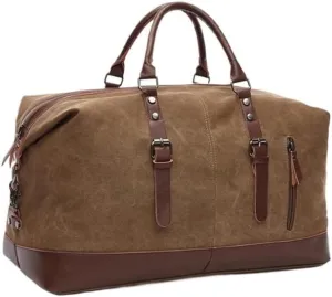 Canvas Leather Men Travel Bags Carry On Luggage Bag Men Duffel Bag Handbag Travel Tote Large Weekend Bag Dropshipping