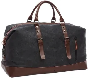 Canvas Leather Men Travel Bags Carry On Luggage Bag Men Duffel Bag Handbag Travel Tote Large Weekend Bag