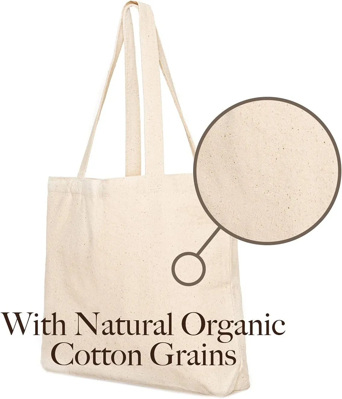 Canvas Tote Bag, Animal Design, Heavy Duty Gusseted, 100% Natural Cotton, for Shopping, Grocery, Laptop (T-PIGGY-XL)