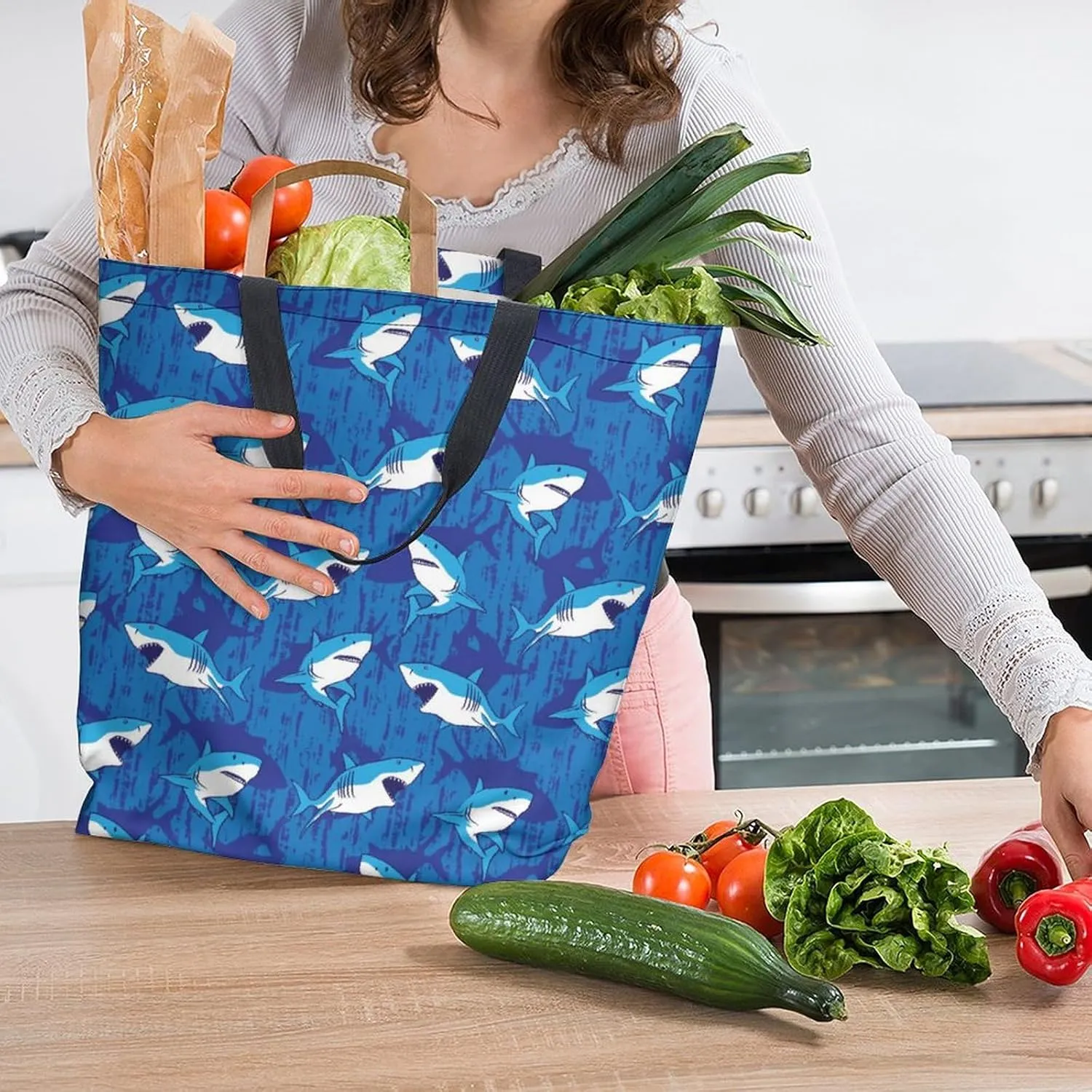 Canvas Tote Bag Large Women Casual Shoulder Bag Handbag Reusable Beach Shopping Grocery Bag For Outdoors