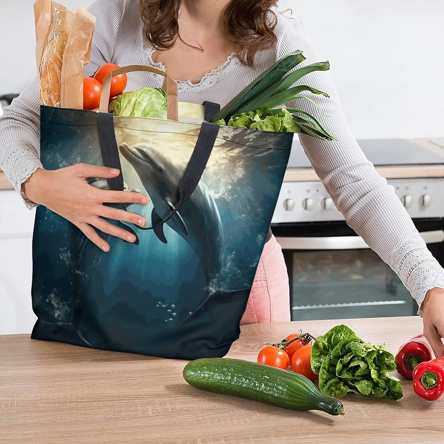 Canvas Tote Bag Large Women Casual Shoulder Bag Handbag Reusable Beach Shopping Grocery Bag For Outdoors