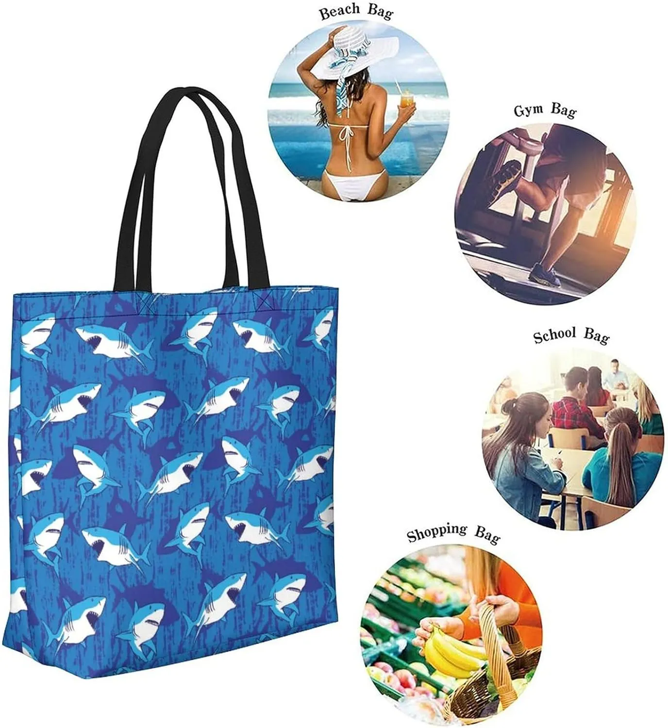Canvas Tote Bag Large Women Casual Shoulder Bag Handbag Reusable Beach Shopping Grocery Bag For Outdoors