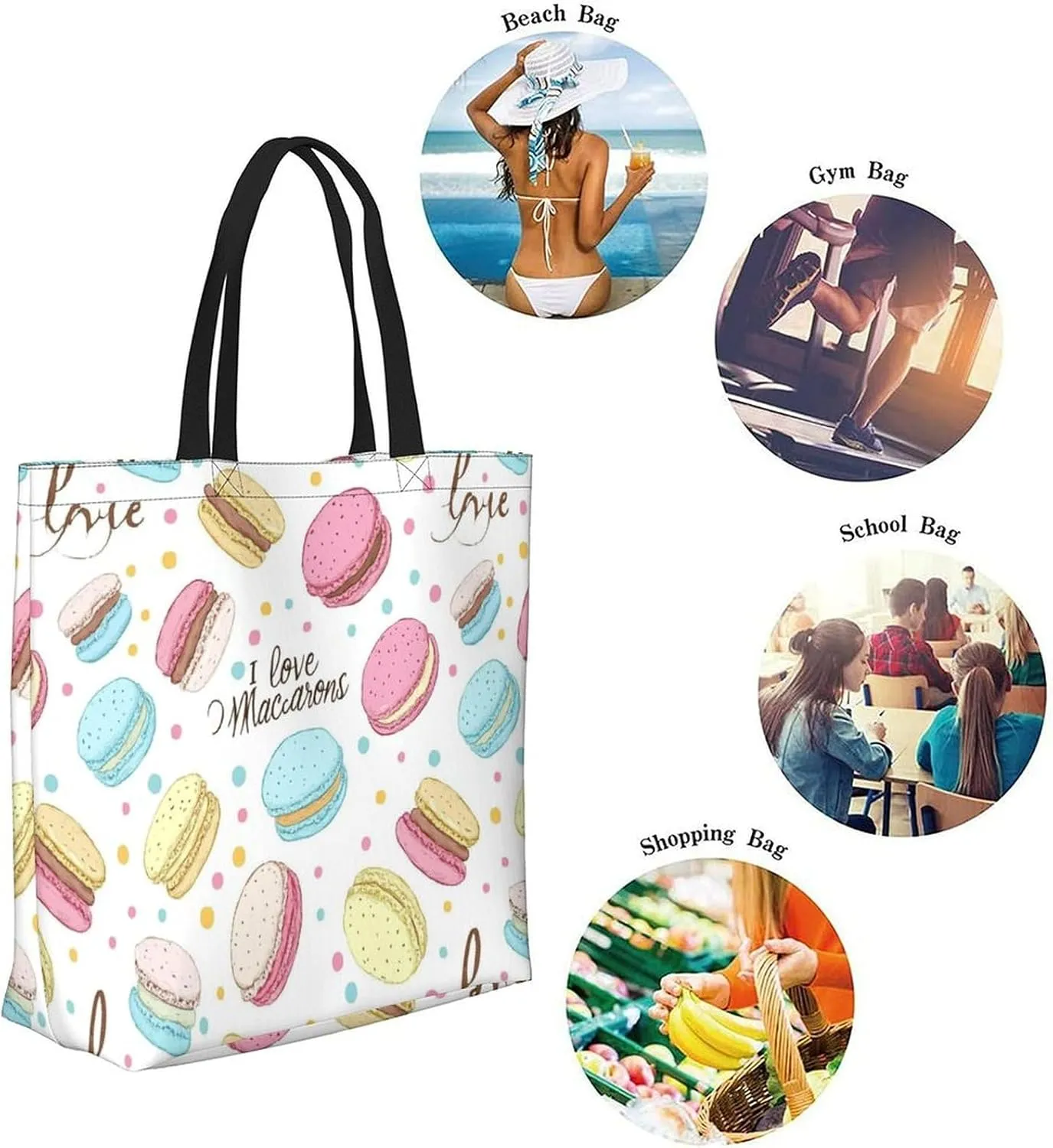 Canvas Tote Bag Large Women Casual Shoulder Bag Handbag Reusable Beach Shopping Grocery Bag For Outdoors