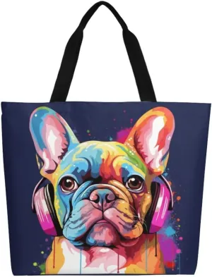 Canvas Tote Bag - Large Women's Casual Shoulder Handbag - Reusable Beach Shopping Grocery Bag for Outdoors